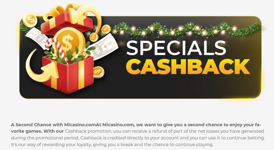 ¿Qué es la promoción Cashback de MiCasino?